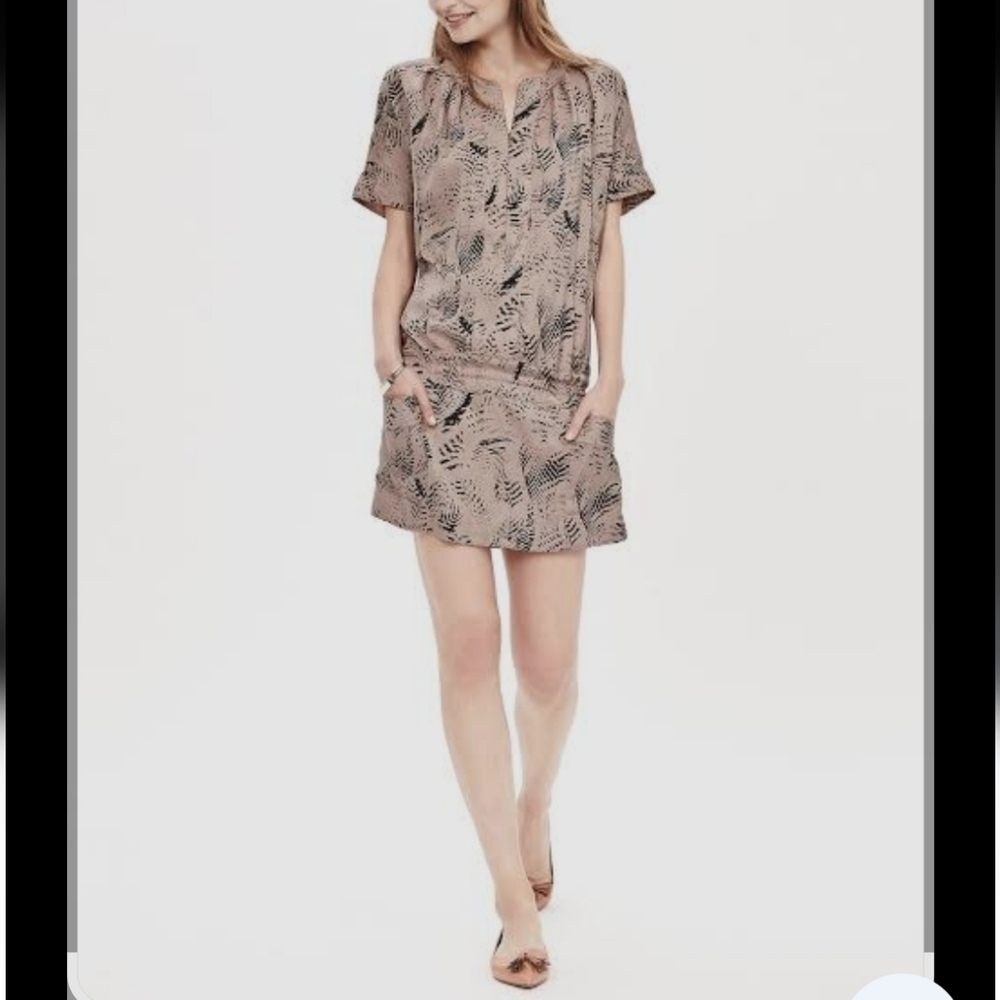Banana Republic Heritage Collection Feather Print Dress Size Small